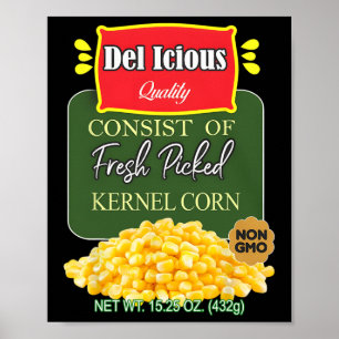 Funny Canned Kernel Corn Halloween Matching Group Poster