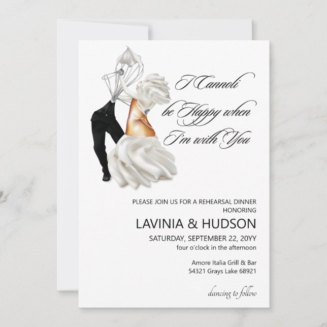 Funny Cannoli Italian Wedding Invitation (Front)