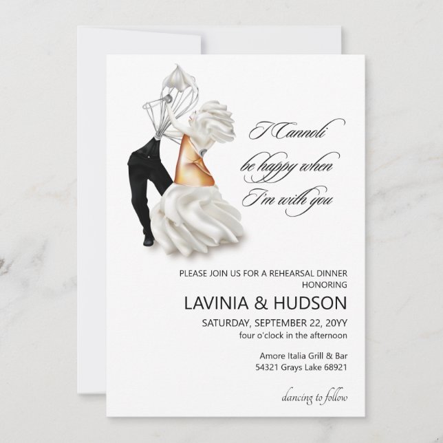 Funny Cannoli Italian Wedding Invitation (Front)