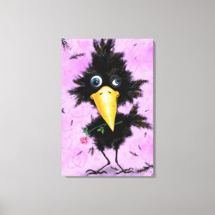 Funny Canvas Print with In Love Crow