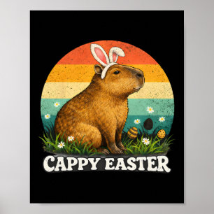 Funny Cappy Easter Capyra Easter Bunny Men Women K Poster