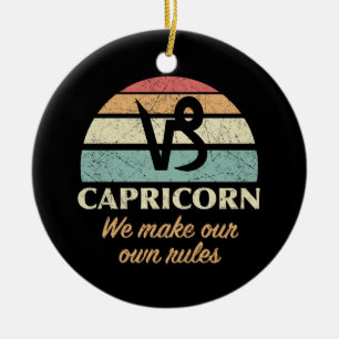Funny Capricorn Zodiac Rules Ceramic Tree Decoration