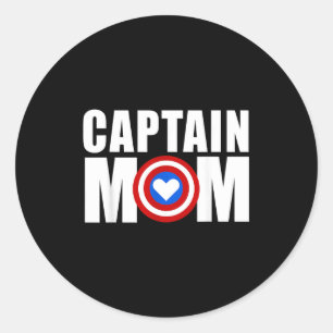Funny captain mom superhero mother's day 2022  classic round sticker