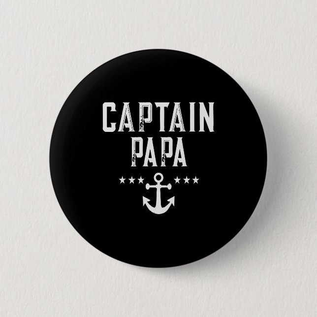 Funny Captain Papa Anchor Design  6 Cm Round Badge (Front)