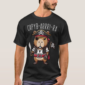 Funny Capyb-Arrr-Ra Pirate Capybara Halloween T-Shirt