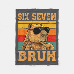 Funny Capybara 67 Meme Six Seven Bruh Boys Teens K Fleece Blanket