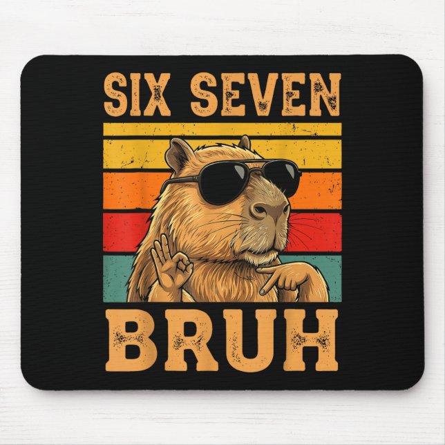 Funny Capybara 67 Meme Six Seven Bruh Boys Teens K Mouse Pad (Front)