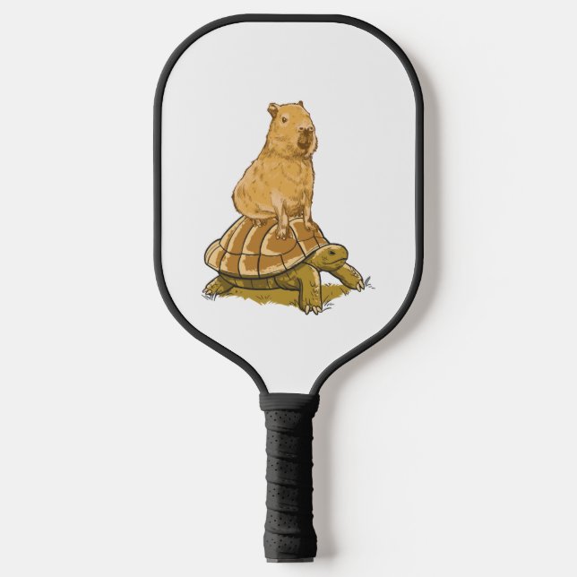 Funny Capybara Animal Turtle Cute Capybara Pickleball Paddle (Front)