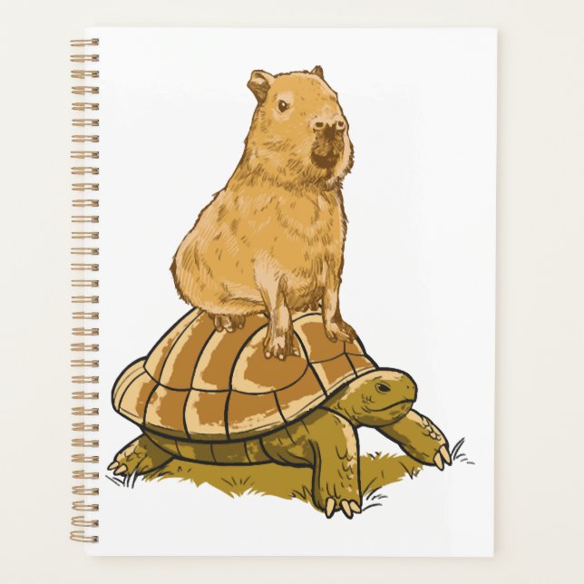 Funny Capybara Animal Turtle Cute Capybara Planner (Front)