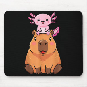 Funny Capybara Axolotl Kawaii Kids Boys Girls Anim Mouse Pad