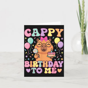 Funny capybara birthday to cute girls birthday card