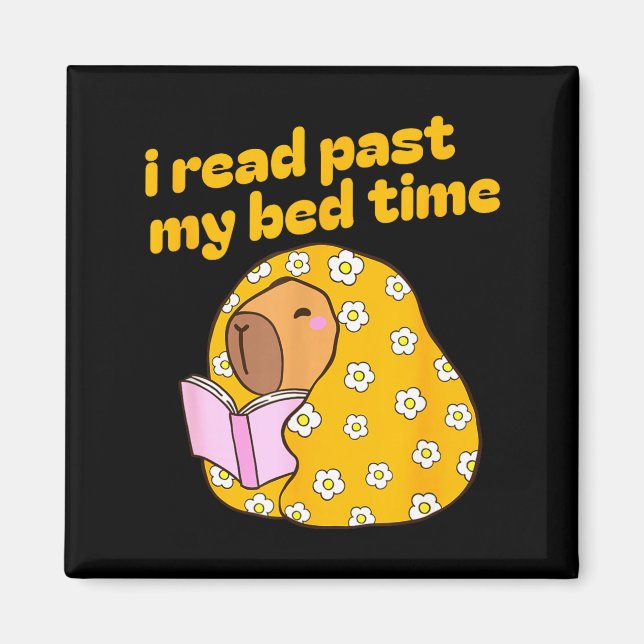 Funny capybara book lover librarian reading librar magnet (Front)