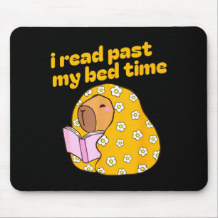 Funny capybara book lover librarian reading librar mouse pad