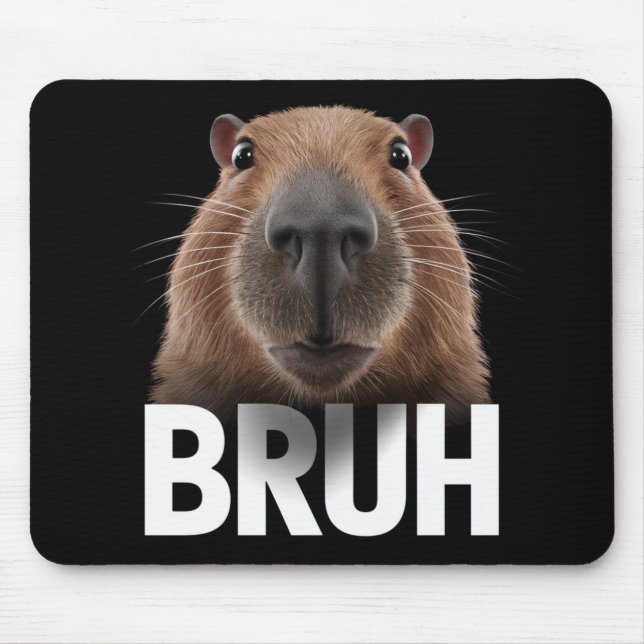 Funny Capybara Bruh  Mouse Pad (Front)