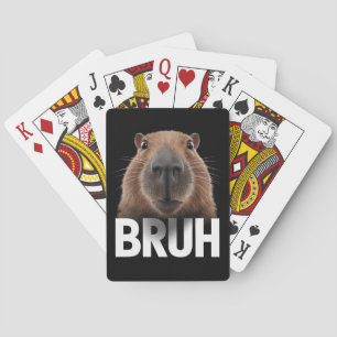 Funny Capybara Bruh  Playing Cards