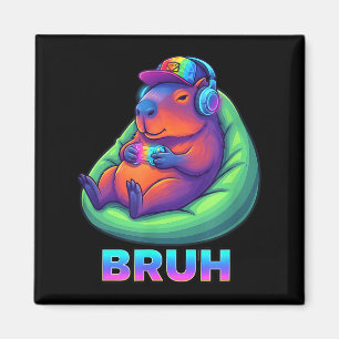 Funny Capybara Bruh Video Games Lovers Magnet
