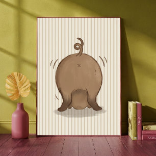 Funny Capybara Butt Wiggle Animal Nursery print