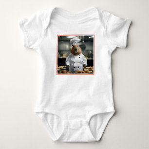 Funny Capybara Chef, Baby Bodysuit