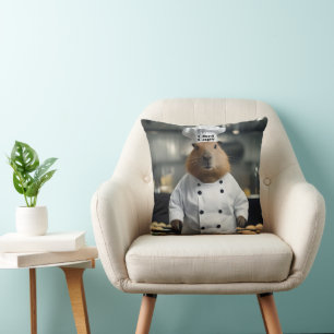 Funny Capybara Chef Cushion