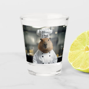 Funny Capybara Chef Shot Glass