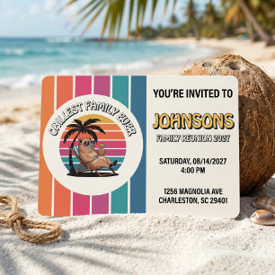 Funny Capybara Chillest Family Ever Retro Summer Invitation