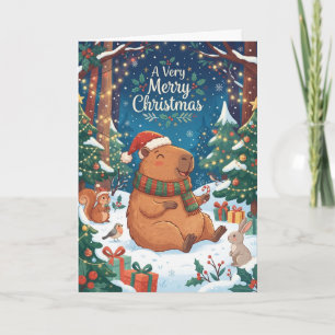 Funny Capybara Christmas Card