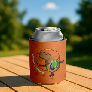 Funny Capybara Don't Worry Be Cappy Cartoon Can Cooler