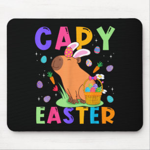 Funny capybara easter day capy easter eggs capyFun Mouse Pad