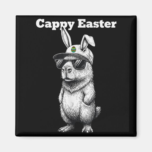 Funny capybara easter shirt cute bunny capy  magnet (Front)