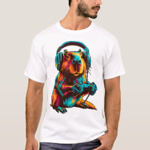 Funny Capybara Gamer Gaming Video Games Graphic