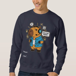 Funny Capybara Gamer T-Shirt – Personalized with G Sweatshirt