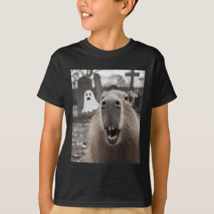 Funny Capybara Ghost Halloween Costume Capybara Ha T-Shirt