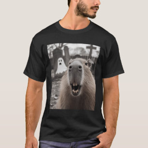 Funny Capybara Ghost Halloween Costume Capybara Ha T-Shirt