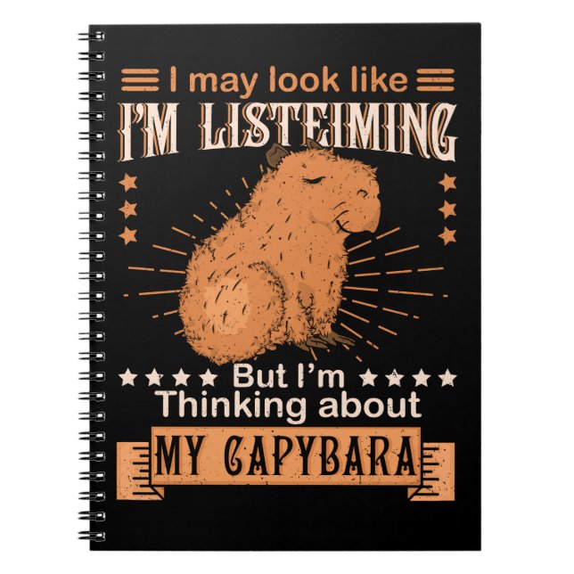Funny Capybara Gift Women Kids Capybara Notebook (Front)