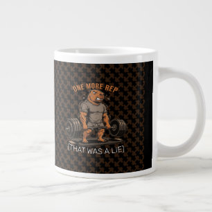 Funny Capybara Gym One More Rep That Was A Lie Large Coffee Mug