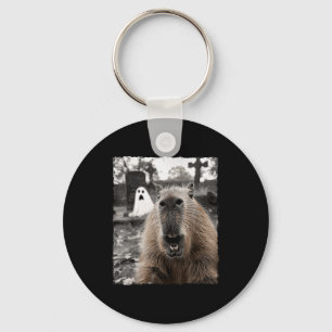 Funny Capybara Halloween Costume  Key Ring