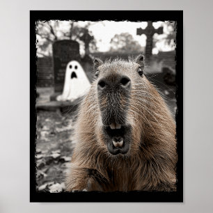 Funny Capybara Halloween Costume Poster