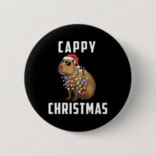 Funny Capybara Holiday Festive Cappy Christmas 6 Cm Round Badge