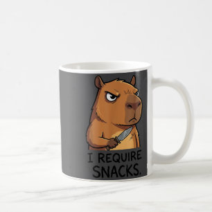 Funny Capybara I Require Snacks Men Women Kids Rod Coffee Mug