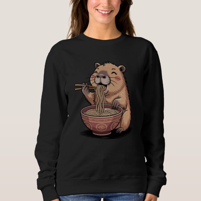 Funny Capybara Japanese Ramen Enthusiast Kawaii Me Sweatshirt (Front)