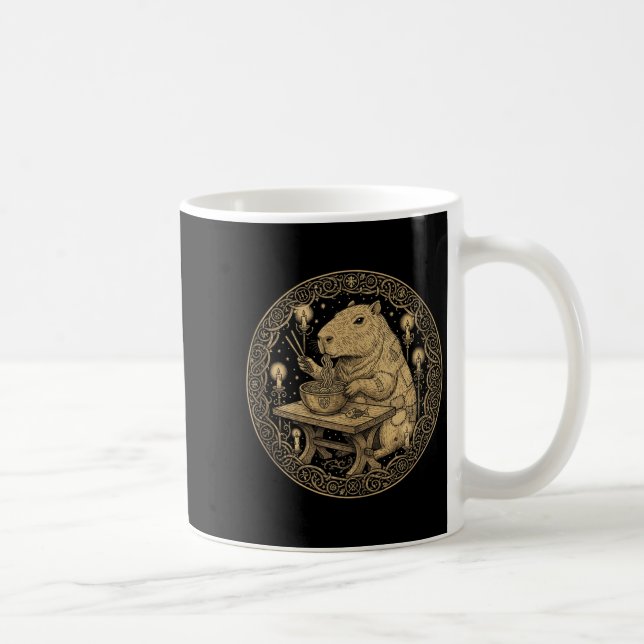 Funny Capybara Old World Medieval Ramen Fantasy Vi Coffee Mug (Right)