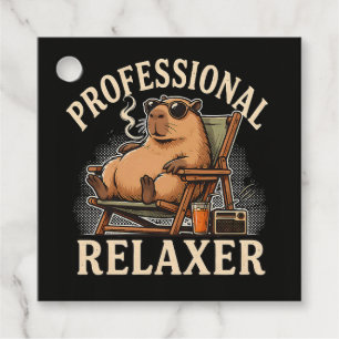 Funny Capybara Professional Relaxer Favour Tags