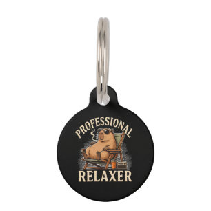 Funny Capybara Professional Relaxer Pet Tag