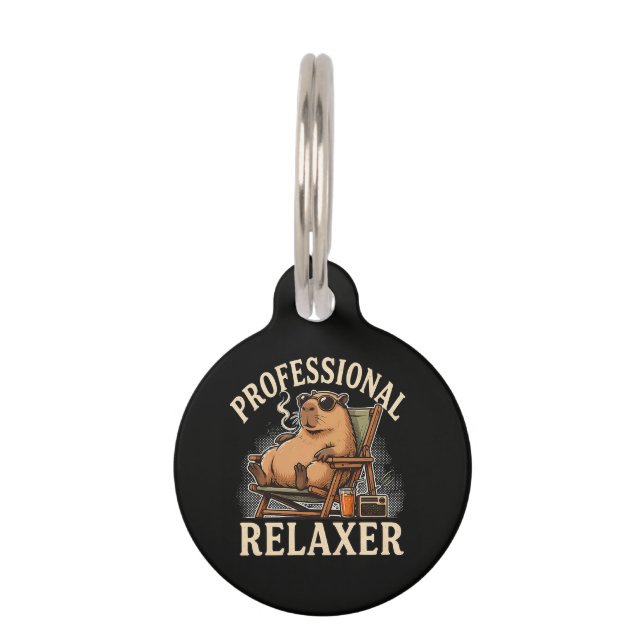 Funny Capybara Professional Relaxer Pet Tag (Front)