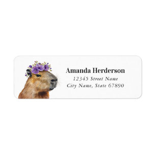 Funny Capybara Return Address Labels