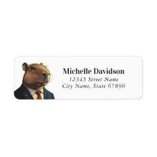 Funny Capybara Return Address Labels