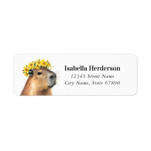 Funny Capybara Return Address Labels
