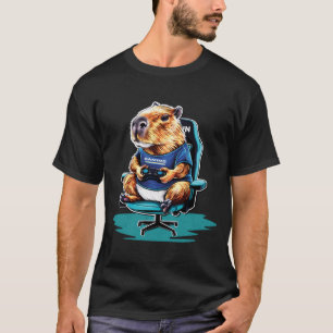  Funny Capybara Rodent & Video Games Lover  T-Shirt