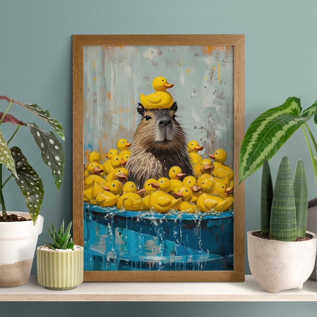 Funny Capybara Rubber Duck Pool Poster (Creator Uploaded)
