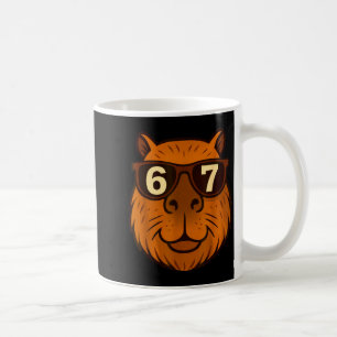 Funny Capybara Sungles 67 Six Seven Meme  Coffee Mug